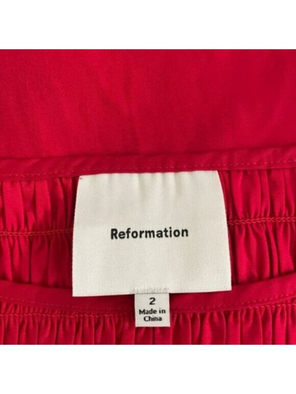 NEW Reformation Laguna Two Piece Matching Midi Skirt Set Lipstick Red US 2 UK 4 - Picture 9 of 14